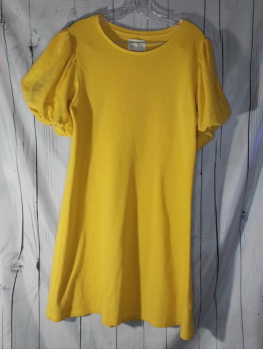 Anthropologie Saturday Sunday Yellow Sunny Day Puff Sleeve Tunic Mini Dress